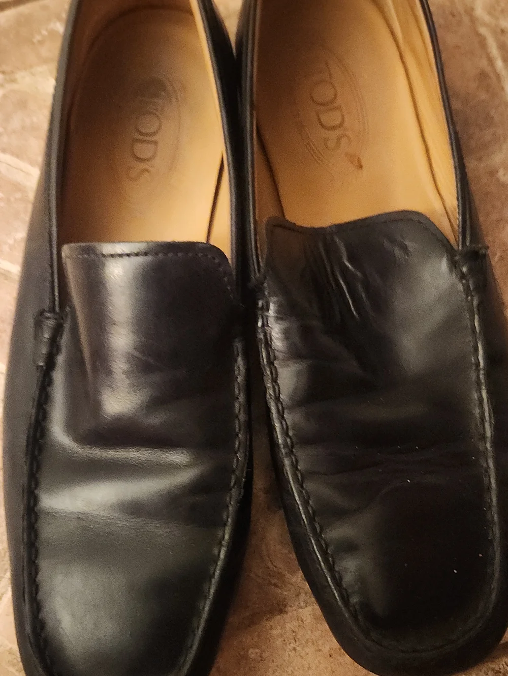 Tod's Black Leather Slip-On Moccasin Loafers